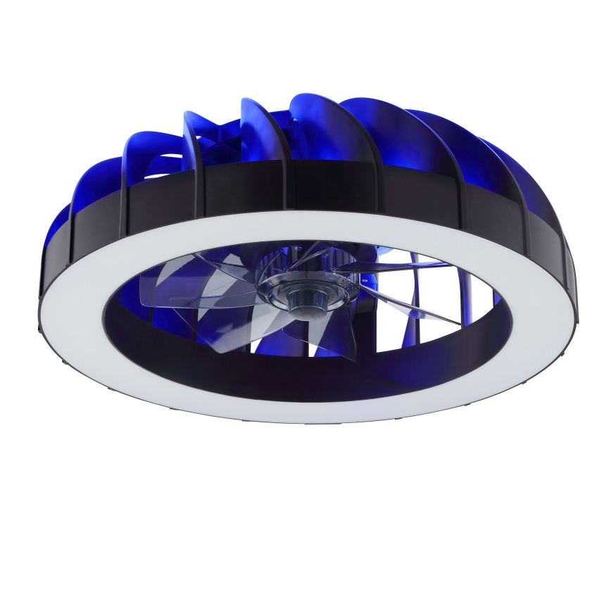 Brilliant - Світлодіодний RGBW регульований стельовий вентилятор зі світлом FANORA LED/30W/230V 2700-6500K діаметром 46 см чорний + дистанційне керування