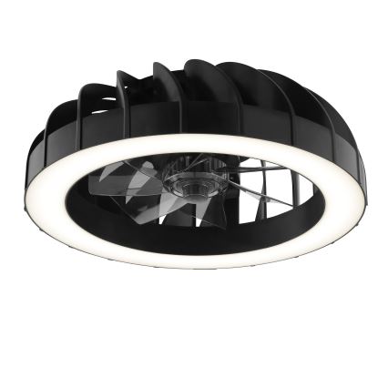 Brilliant - Світлодіодний RGBW регульований стельовий вентилятор зі світлом FANORA LED/30W/230V 2700-6500K діаметром 46 см чорний + дистанційне керування