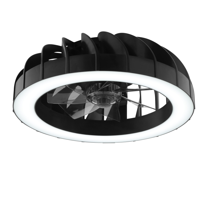 Brilliant - Світлодіодний RGBW регульований стельовий вентилятор зі світлом FANORA LED/30W/230V 2700-6500K діаметром 46 см чорний + дистанційне керування