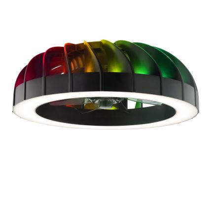 Brilliant - Світлодіодний RGBW регульований стельовий вентилятор зі світлом FANORA LED/30W/230V 2700-6500K діаметром 46 см чорний + дистанційне керування