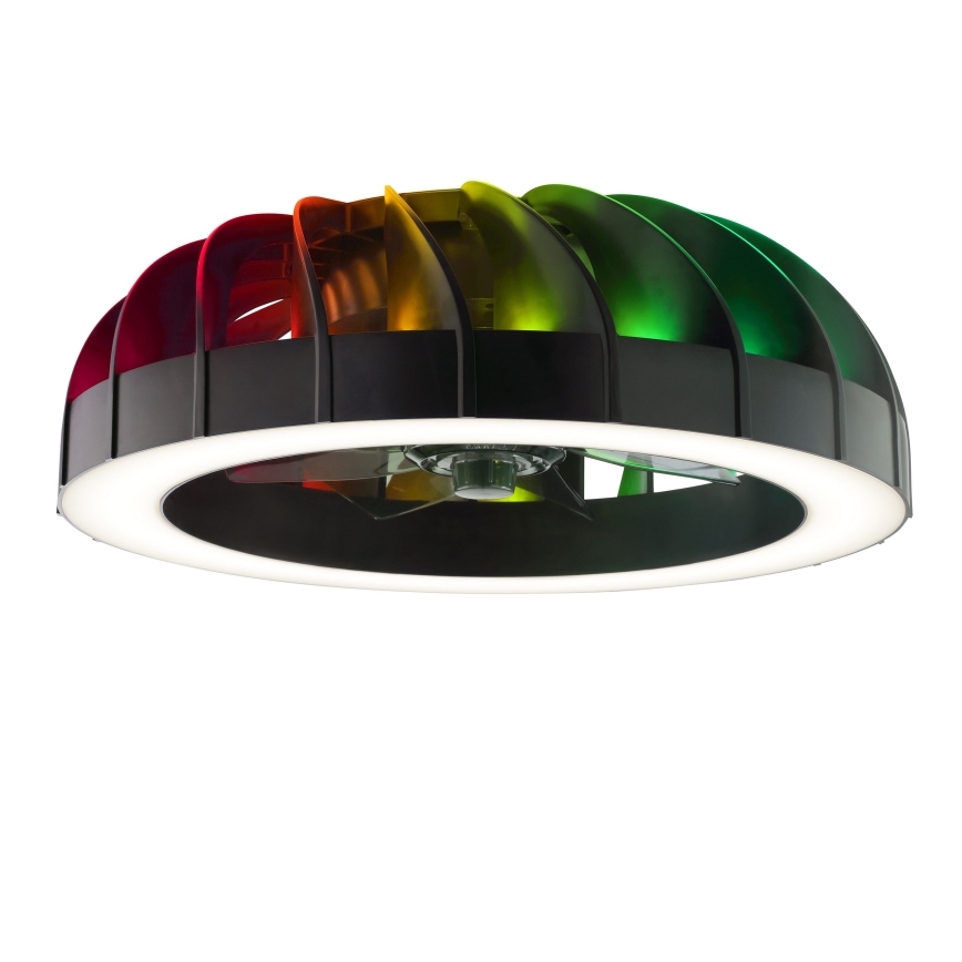 Brilliant - Світлодіодний RGBW регульований стельовий вентилятор зі світлом FANORA LED/30W/230V 2700-6500K діаметром 46 см чорний + дистанційне керування