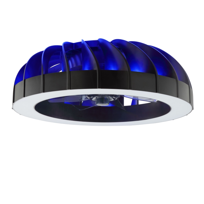 Brilliant - Світлодіодний RGBW регульований стельовий вентилятор зі світлом FANORA LED/30W/230V 2700-6500K діаметром 46 см чорний + дистанційне керування