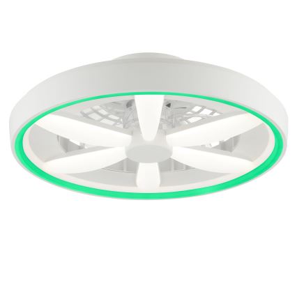 Brilliant - LED RGBW Стельовий вентилятор з регулюванням яскравості зі світлом GAIANO LED/48W/230V 2700-6500K білий + пульт дистанційного керування
