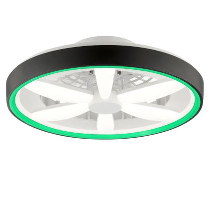 Brilliant - LED RGBW Стельовий вентилятор з регулюванням яскравості зі світлом GAIANO LED/48W/230V 2700-6500K чорний + пульт дистанційного керування