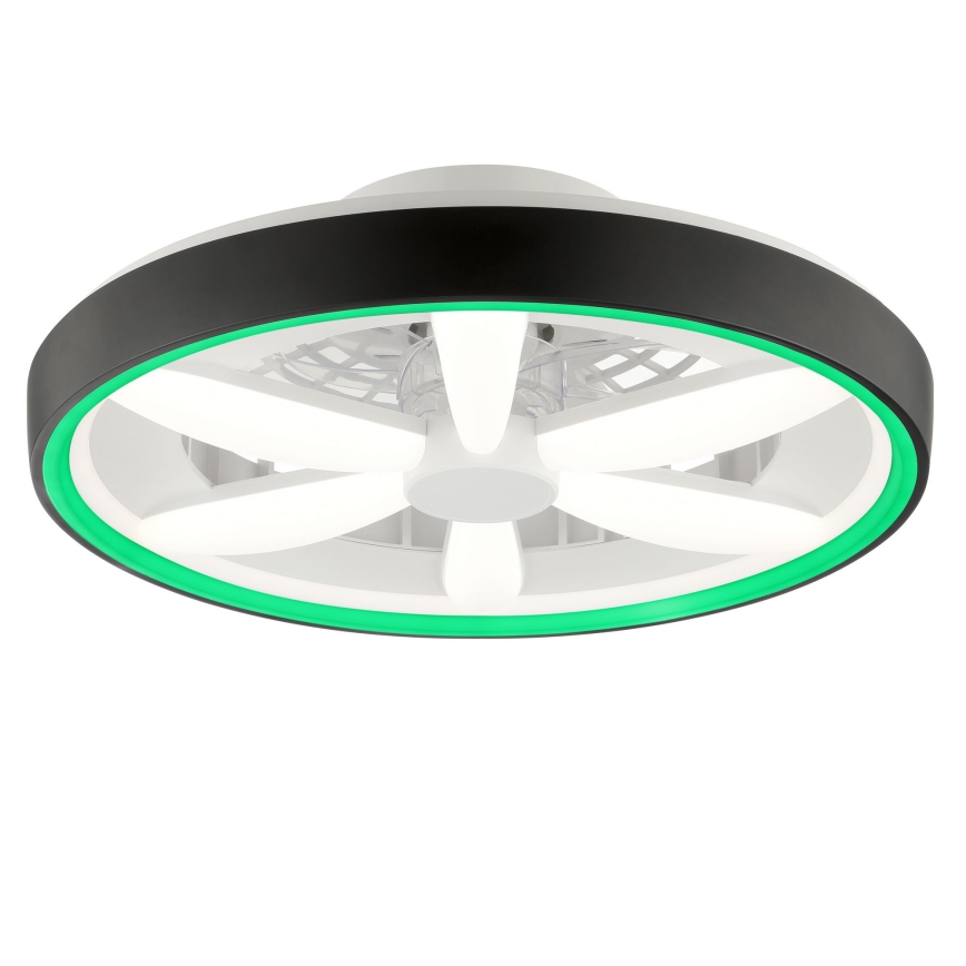 Brilliant - LED RGBW Стельовий вентилятор з регулюванням яскравості зі світлом GAIANO LED/48W/230V 2700-6500K чорний + пульт дистанційного керування