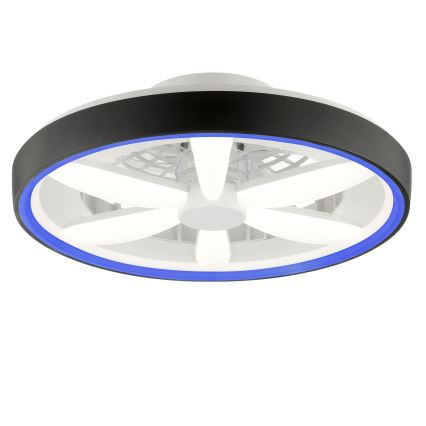 Brilliant - LED RGBW Стельовий вентилятор з регулюванням яскравості зі світлом GAIANO LED/48W/230V 2700-6500K чорний + пульт дистанційного керування