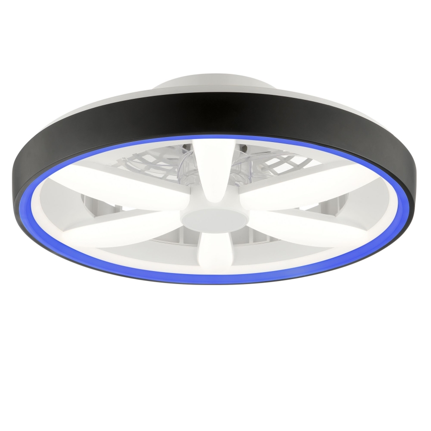 Brilliant - LED RGBW Стельовий вентилятор з регулюванням яскравості зі світлом GAIANO LED/48W/230V 2700-6500K чорний + пульт дистанційного керування