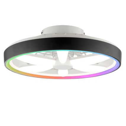 Brilliant - LED RGBW Стельовий вентилятор з регулюванням яскравості зі світлом GAIANO LED/48W/230V 2700-6500K чорний + пульт дистанційного керування
