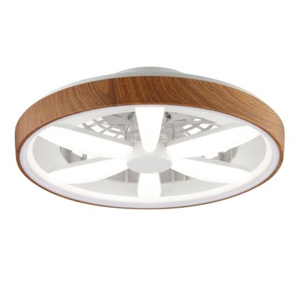 Brilliant - LED RGBW Стельовий вентилятор з регулюванням яскравості GAIANO LED/24W/230V 2700-6500K діаметр 48 см коричневий + пульт дистанційного керування