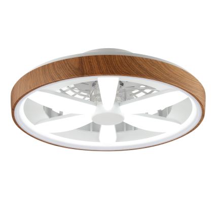 Brilliant - LED RGBW Стельовий вентилятор з регулюванням яскравості GAIANO LED/24W/230V 2700-6500K діаметр 48 см коричневий + пульт дистанційного керування