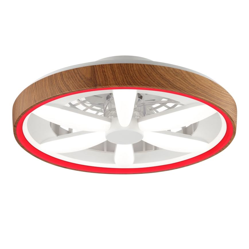 Brilliant - LED RGBW Стельовий вентилятор з регулюванням яскравості GAIANO LED/24W/230V 2700-6500K діаметр 48 см коричневий + пульт дистанційного керування