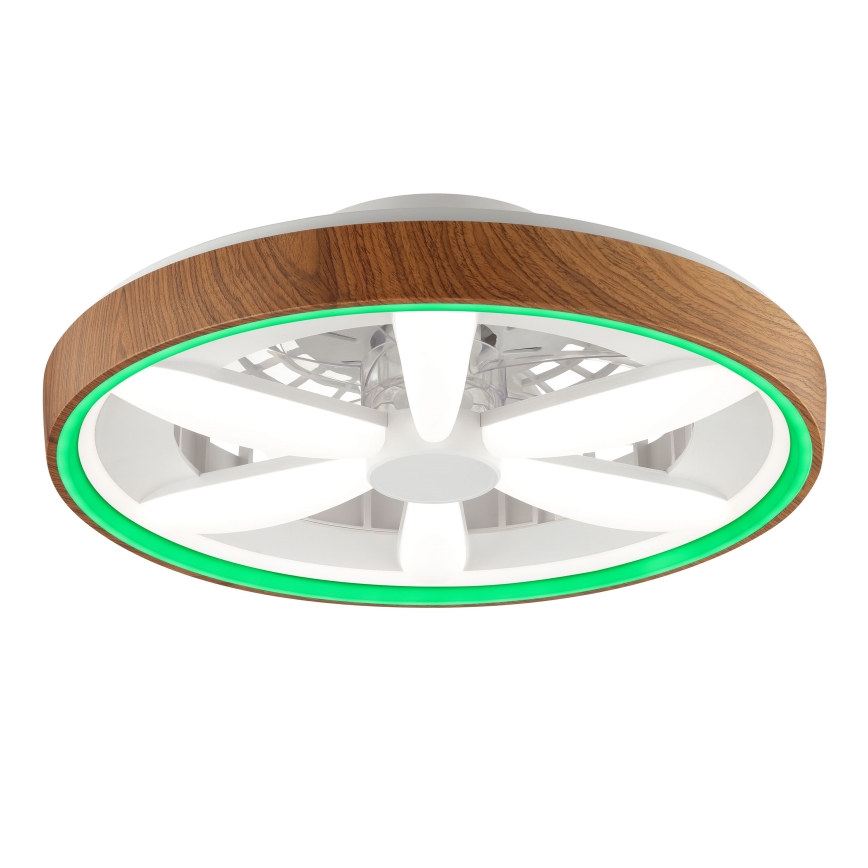 Brilliant - LED RGBW Стельовий вентилятор з регулюванням яскравості GAIANO LED/24W/230V 2700-6500K діаметр 48 см коричневий + пульт дистанційного керування