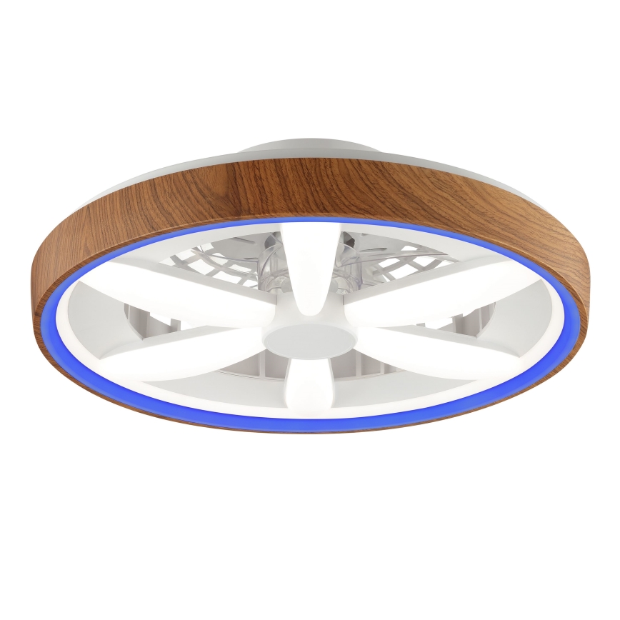 Brilliant - LED RGBW Стельовий вентилятор з регулюванням яскравості GAIANO LED/24W/230V 2700-6500K діаметр 48 см коричневий + пульт дистанційного керування