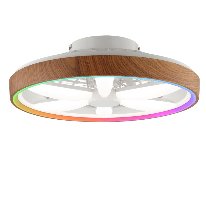 Brilliant - LED RGBW Стельовий вентилятор з регулюванням яскравості GAIANO LED/24W/230V 2700-6500K діаметр 48 см коричневий + пульт дистанційного керування