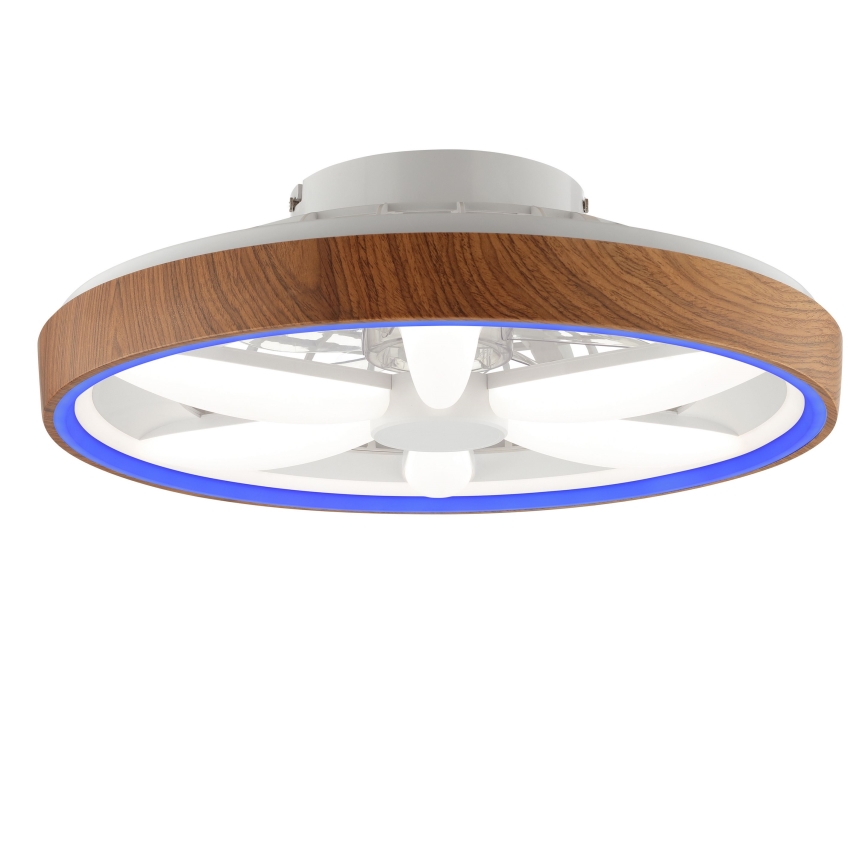 Brilliant - LED RGBW Стельовий вентилятор з регулюванням яскравості GAIANO LED/24W/230V 2700-6500K діаметр 48 см коричневий + пульт дистанційного керування
