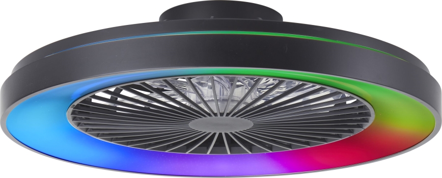 Brilliant - LED RGBW Стельовий вентилятор з регулюванням яскравості MAZZARO LED/24W/230V 3000-6500K діаметр 58 см чорний + пульт дистанційного керування