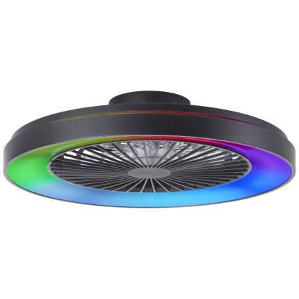 Brilliant - LED RGBW Стельовий вентилятор з регулюванням яскравості MAZZARO LED/24W/230V 3000-6500K діаметр 58 см чорний + пульт дистанційного керування