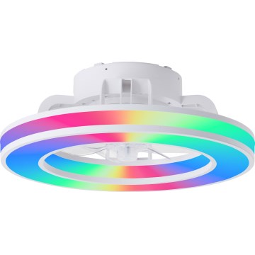Brilliant - LED RGBW Стельовий вентилятор з регулюванням яскравості MONDELLO LED/26W/230V 2700-6500K діаметр 41,5 см білий + пульт дистанційного керування
