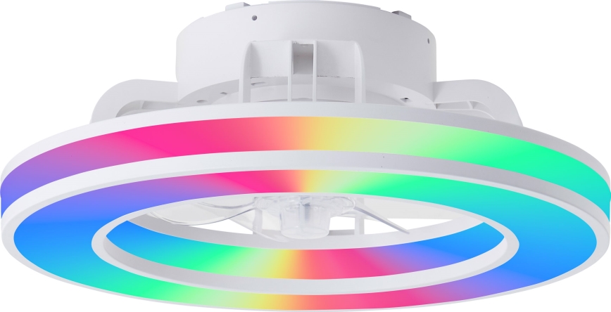 Brilliant - LED RGBW Стельовий вентилятор з регулюванням яскравості MONDELLO LED/26W/230V 2700-6500K діаметр 41,5 см білий + пульт дистанційного керування