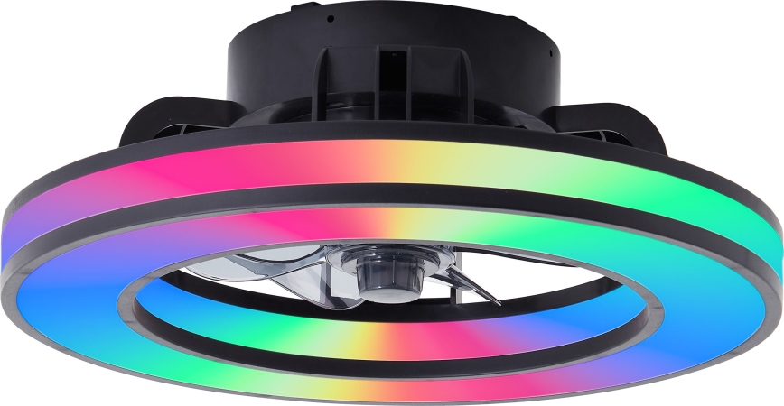 Brilliant - LED RGBW Стельовий вентилятор з регулюванням яскравості MONDELLO LED/26W/230V 2700-6500K діаметр 41 см чорний + пульт дистанційного керування