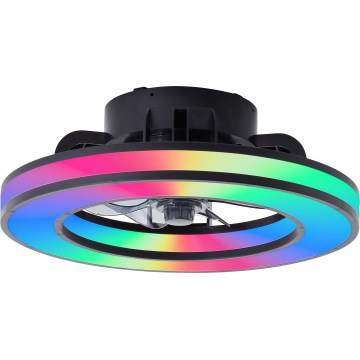 Brilliant - LED RGBW Стельовий вентилятор з регулюванням яскравості MONDELLO LED/26W/230V 2700-6500K діаметр 41 см чорний + пульт дистанційного керування