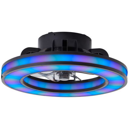 Brilliant - LED RGBW Стельовий вентилятор з регулюванням яскравості MONDELLO LED/26W/230V 2700-6500K діаметр 41 см чорний + пульт дистанційного керування
