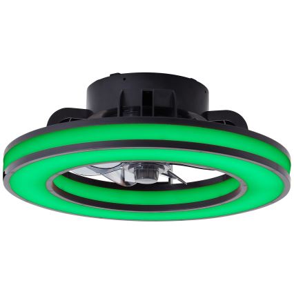 Brilliant - LED RGBW Стельовий вентилятор з регулюванням яскравості MONDELLO LED/26W/230V 2700-6500K діаметр 41 см чорний + пульт дистанційного керування