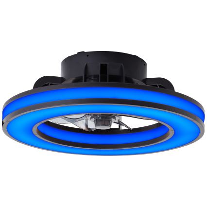Brilliant - LED RGBW Стельовий вентилятор з регулюванням яскравості MONDELLO LED/26W/230V 2700-6500K діаметр 41 см чорний + пульт дистанційного керування