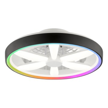 Brilliant - LED RGBW Стельовий вентилятор з регулюванням яскравості зі світлом GAIANO LED/48W/230V 2700-6500K чорний + пульт дистанційного керування