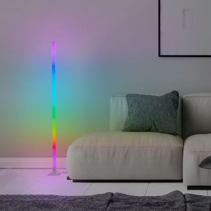 Brilliant - LED RGBW Торшер з регулюванням яскравості NEELE LED/6,5W/230V білий + пульт дистанційного керування