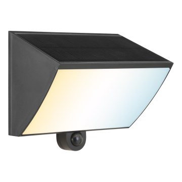 Brilliant - LED солнечный настенный светильник с датчиком SIERRA LED/6W/3,7V 2700/4000/6500K 2000 mAh IP54 черный