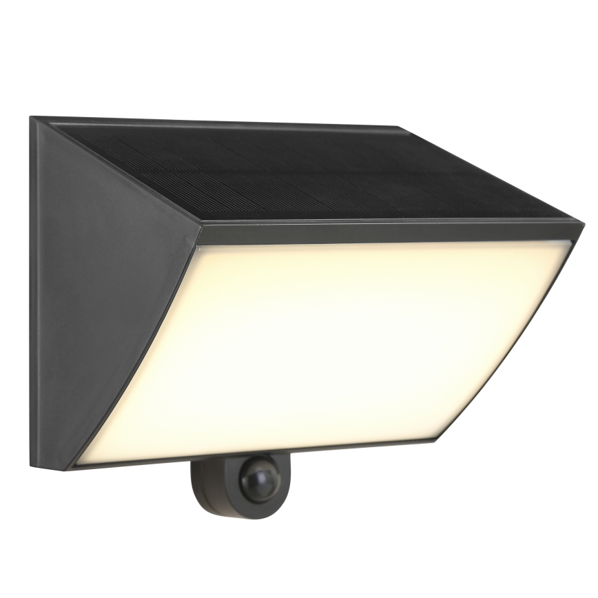 Brilliant - LED солнечный настенный светильник с датчиком SIERRA LED/6W/3,7V 2700/4000/6500K 2000 mAh IP54 черный
