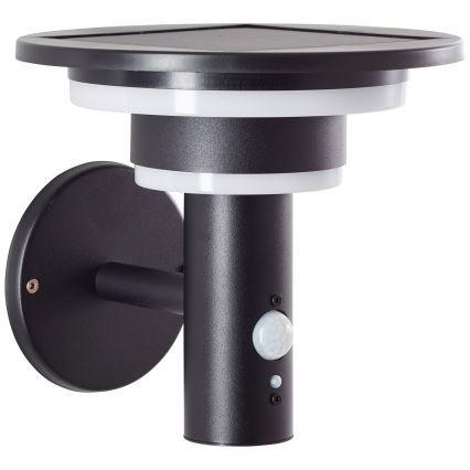 Brilliant - Сонячний світильник на стіну з LED та сенсором GARVINA LED/3W/3,7V 2000 mAh IP44 чорний