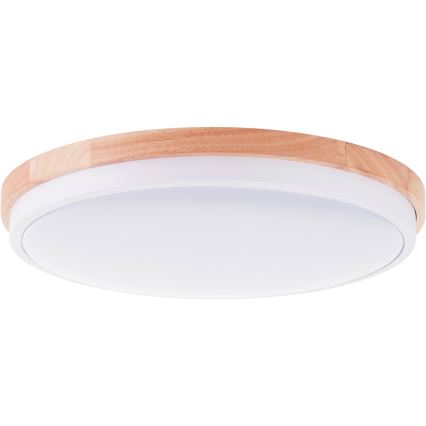 Brilliant - Світлодіодний стельовий світильник з регулюванням яскравості BAARLO LED/24W/230V діаметр 35 см білий/каучукове дерево - FSC сертифіковано