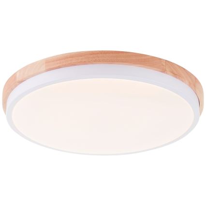 Brilliant - Світлодіодний стельовий світильник з регулюванням яскравості BAARLO LED/24W/230V діаметр 35 см білий/каучукове дерево - FSC сертифіковано