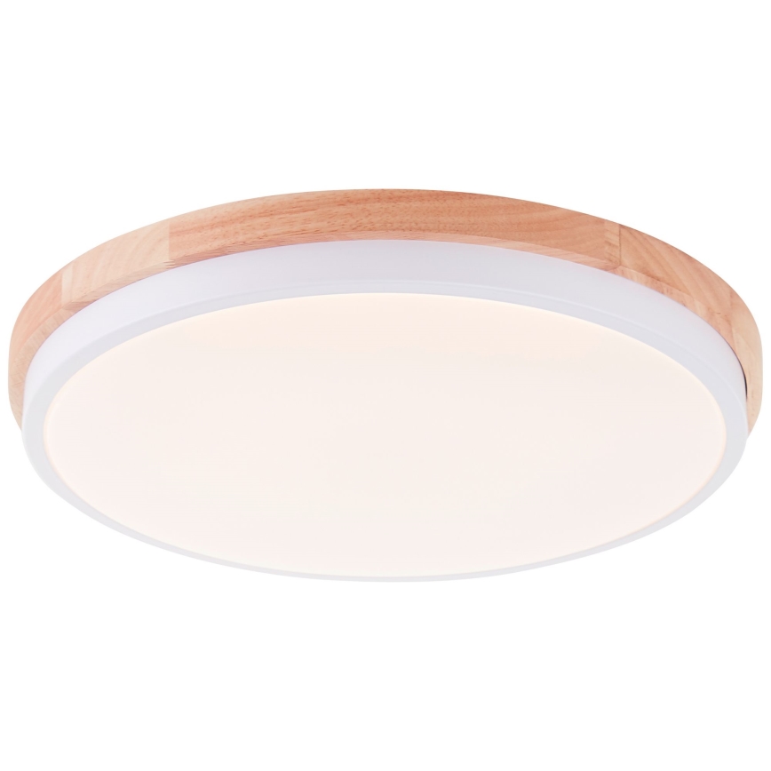 Brilliant - Світлодіодний стельовий світильник з регулюванням яскравості BAARLO LED/24W/230V діаметр 35 см білий/каучукове дерево - FSC сертифіковано