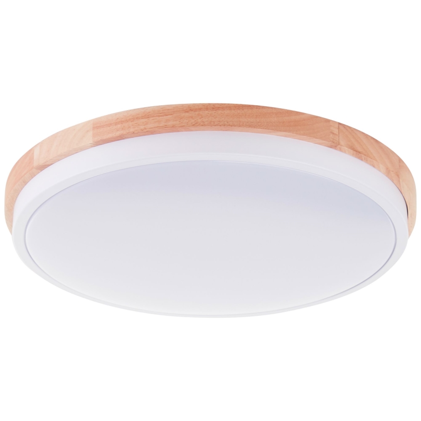 Brilliant - Світлодіодний стельовий світильник з регулюванням яскравості BAARLO LED/24W/230V діаметр 35 см білий/каучукове дерево - FSC сертифіковано