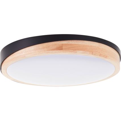 Brilliant - Світлодіодний стельовий світильник з регулюванням яскравості BAARLO LED/24W/230V діаметр 35 см чорний/каучукове дерево - FSC сертифіковано