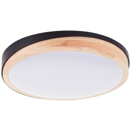 Brilliant - Світлодіодний стельовий світильник з регулюванням яскравості BAARLO LED/24W/230V діаметр 35 см чорний/каучукове дерево - FSC сертифіковано
