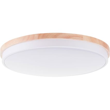 Brilliant - Світлодіодний стельовий світильник з регулюванням яскравості BAARLO LED/36W/230V 3000-6500K діаметр 50 см білий/каучукове дерево + пульт дистанційного керування - FSC сертифіковано