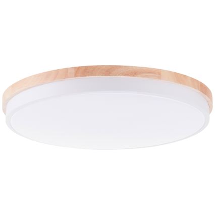 Brilliant - Світлодіодний стельовий світильник з регулюванням яскравості BAARLO LED/36W/230V 3000-6500K діаметр 50 см білий/каучукове дерево + пульт дистанційного керування - FSC сертифіковано