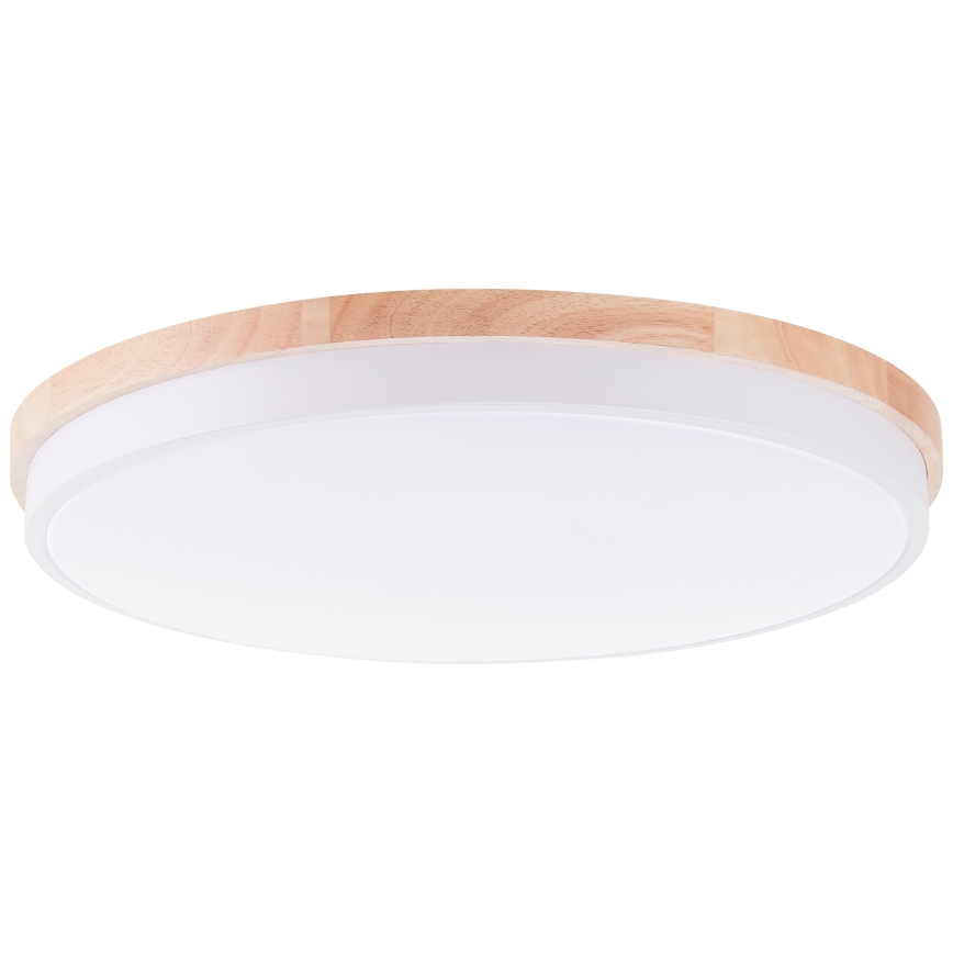 Brilliant - Світлодіодний стельовий світильник з регулюванням яскравості BAARLO LED/36W/230V 3000-6500K діаметр 50 см білий/каучукове дерево + пульт дистанційного керування - FSC сертифіковано