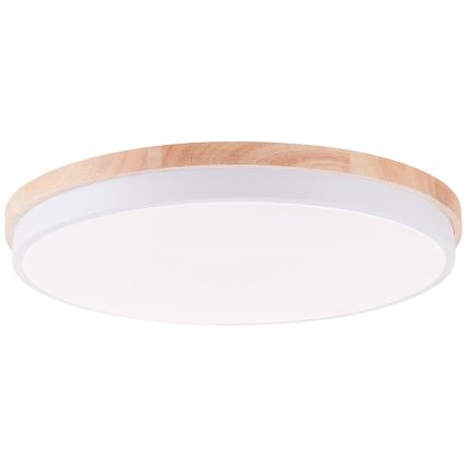 Brilliant - Світлодіодний стельовий світильник з регулюванням яскравості BAARLO LED/36W/230V 3000-6500K діаметр 50 см білий/каучукове дерево + пульт дистанційного керування - FSC сертифіковано