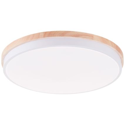 Brilliant - Світлодіодний стельовий світильник з регулюванням яскравості BAARLO LED/36W/230V 3000-6500K діаметр 50 см білий/каучукове дерево + пульт дистанційного керування - FSC сертифіковано