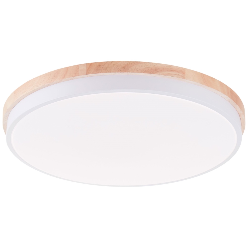Brilliant - Світлодіодний стельовий світильник з регулюванням яскравості BAARLO LED/36W/230V 3000-6500K діаметр 50 см білий/каучукове дерево + пульт дистанційного керування - FSC сертифіковано