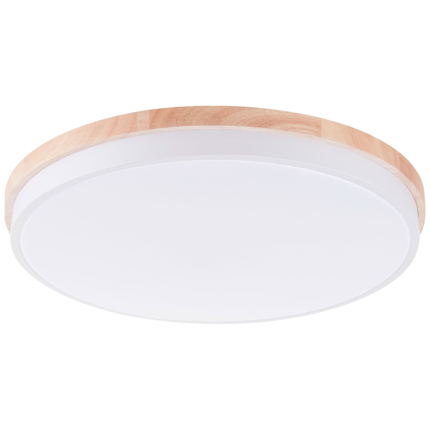 Brilliant - Світлодіодний стельовий світильник з регулюванням яскравості BAARLO LED/36W/230V 3000-6500K діаметр 50 см білий/каучукове дерево + пульт дистанційного керування - FSC сертифіковано