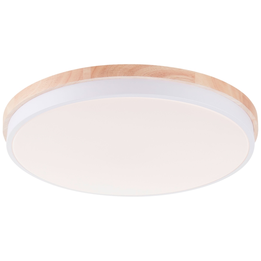 Brilliant - Світлодіодний стельовий світильник з регулюванням яскравості BAARLO LED/36W/230V 3000-6500K діаметр 50 см білий/каучукове дерево + пульт дистанційного керування - FSC сертифіковано