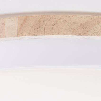Brilliant - Світлодіодний стельовий світильник з регулюванням яскравості BAARLO LED/36W/230V 3000-6500K діаметр 50 см білий/каучукове дерево + пульт дистанційного керування - FSC сертифіковано