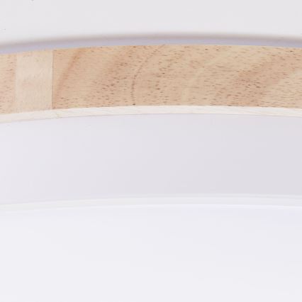 Brilliant - Світлодіодний стельовий світильник з регулюванням яскравості BAARLO LED/36W/230V 3000-6500K діаметр 50 см білий/каучукове дерево + пульт дистанційного керування - FSC сертифіковано