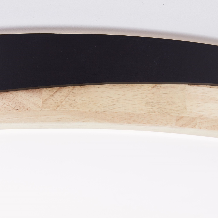 Brilliant - Світлодіодний стельовий світильник з регулюванням яскравості BAARLO LED/36W/230V 3000-6500K діаметр 50 см чорний/каучукове дерево + пульт дистанційного керування